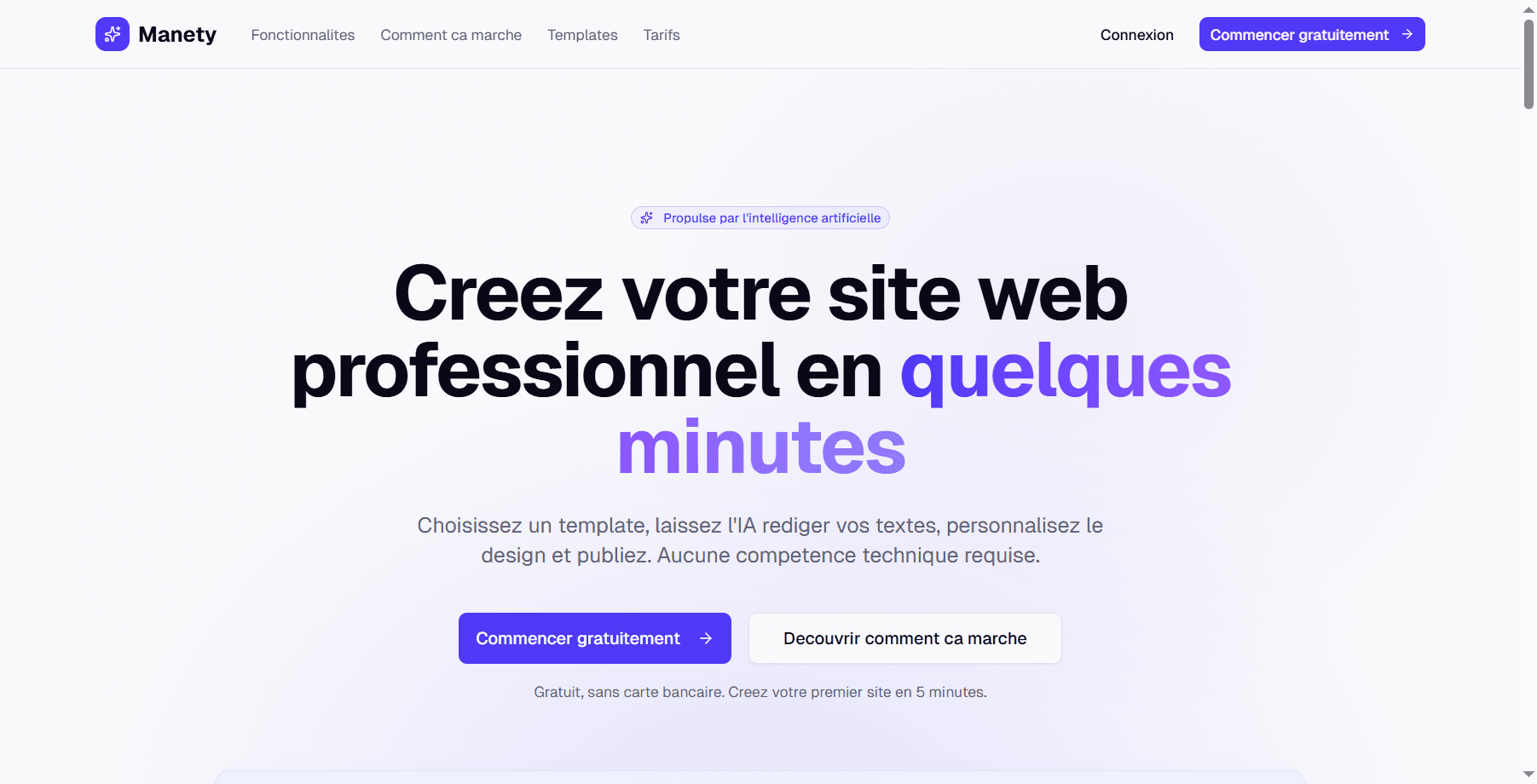 Manety - SaaS de création de sites web